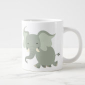 Niedlich Merry Cartoon Elephant Jumbo Tasse (Rechts)