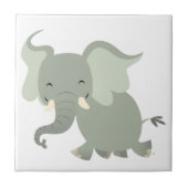 Niedlich Merry Cartoon Elephant Tile Fliese (Vorderseite)