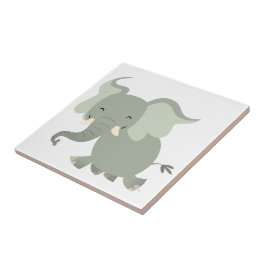 Niedlich Merry Cartoon Elephant Tile Fliese