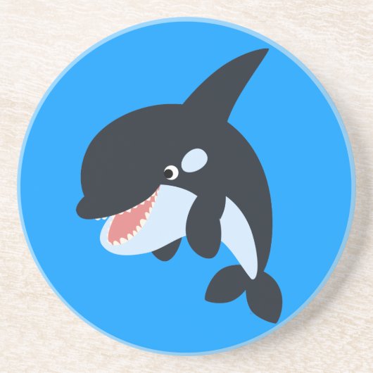 Niedlich Merry Cartoon Killer Whale Untersetzer (Vorne)