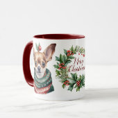Niedlich Merry Chihuahua Dog Weihnachtszeit Tasse (Vorderseite Links)
