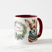 Niedlich Merry Chihuahua Dog Weihnachtszeit Tasse (VorderseiteRechts)