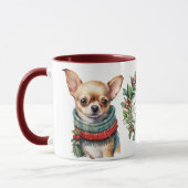 Niedlich Merry Chihuahua Dog Weihnachtszeit Tasse (Links)
