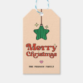 Niedlich Merry Christmas Line Muster Star Ornament Geschenkanhänger (Vorderseite)