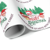 Niedlich MERRY CHRISTMAS MUSHROOM Christlich Geschenkpapier (Rolleneckpunkt)