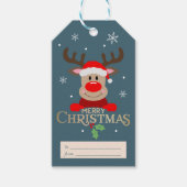 Niedlich Merry Christmas Rudolph Reindeer Geschenkanhänger (Vorderseite)