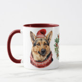 Niedlich Merry German Shepherd Dog Weihnachtszeit Tasse (Links)