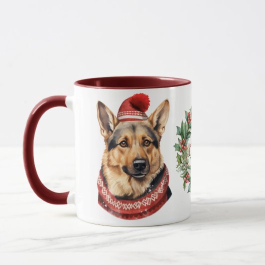 Niedlich Merry German Shepherd Dog Weihnachtszeit  Tasse (Links)