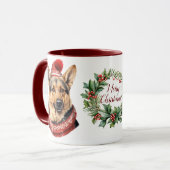 Niedlich Merry German Shepherd Dog Weihnachtszeit  Tasse (Vorderseite Links)