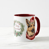 Niedlich Merry German Shepherd Dog Weihnachtszeit Tasse (VorderseiteRechts)