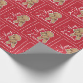 Niedlich Merry Kissmas Gingerbread Mann Geschenkpapier (Ecke)