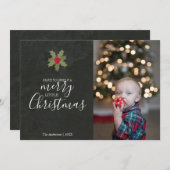 Niedlich Merry Little Christmas Holly Foto (Vorne/Hinten)