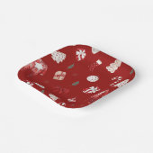 Niedlich Merry Little Red Winter Weihnachtsdusche Pappteller (Gewinkelt)