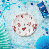 Niedlich Merry Little Red Winter Weihnachtsdusche Pappteller (Party)