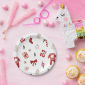 Niedlich Merry Little Red Winter Weihnachtsdusche Pappteller (Party)