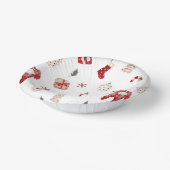 Niedlich Merry Little Red Winter Weihnachtsdusche Pappteller (Gewinkelt)