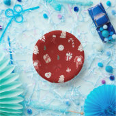 Niedlich Merry Little Red Winter Weihnachtsdusche Pappteller (Party)