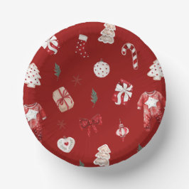 Niedlich Merry Little Red Winter Weihnachtsdusche Pappteller