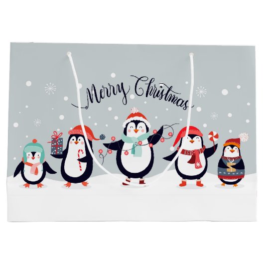 Niedlich Merry Penguins Große Geschenktüte (Rückseite)