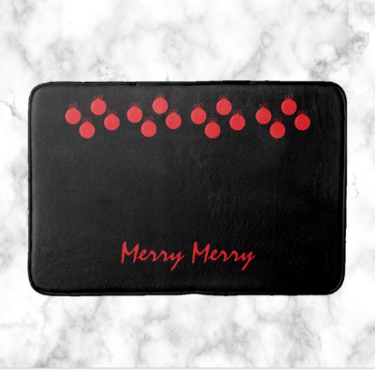 Niedlich Merry Red Ball Ornaments Weihnachten Badematte