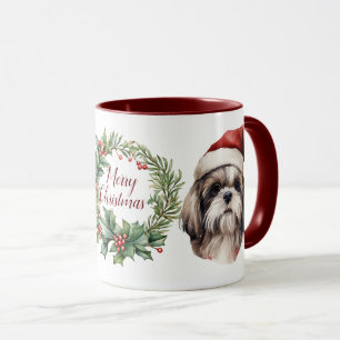 Niedlich Merry Shih tzu Dog Weihnachtszeit Tasse