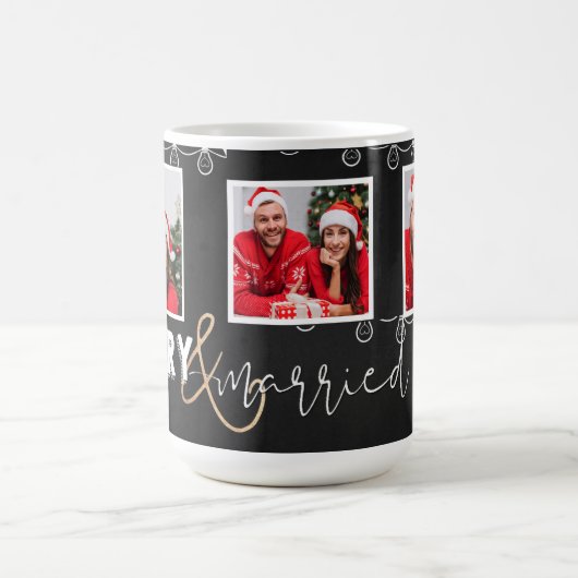 Niedlich Merry Verheiratet Schwarz-weiß Erste Weih Kaffeetasse (Mittel)