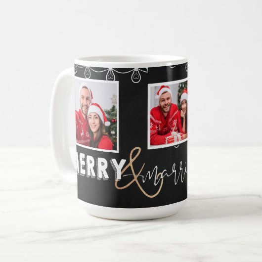 Niedlich Merry Verheiratet Schwarz-weiß Erste Weih Kaffeetasse (Vorderseite Links)