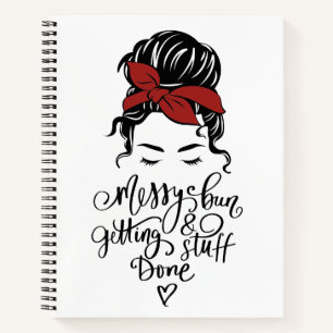 Niedlich Messy Bun Erledigen Notizblock