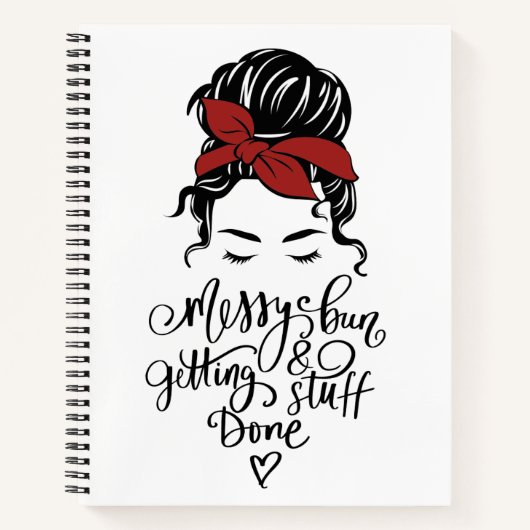 Niedlich Messy Bun Erledigen Notizblock (Vorderseite)