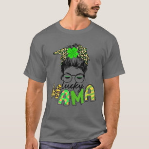Niedlich Messy Bun Kariert St Patrick's Day-One Lu T-Shirt