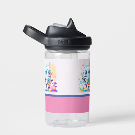 Niedlich Messy Robot Painting Fun Splashes Trinkflasche (rechts)