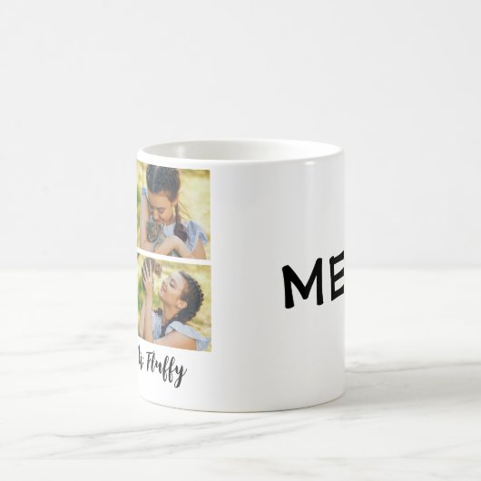 Niedlich-Mew-Druckkatzenkollage Kaffeetasse (Mittel)