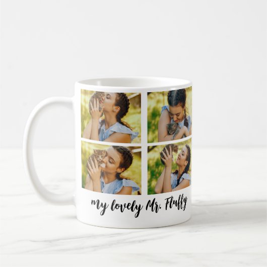 Niedlich-Mew-Druckkatzenkollage Kaffeetasse (Links)