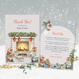 Niedlich Mice Cosy Winter Tee Party Babydusche Dankeskarte