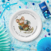 Niedlich Mice Sleigh Frohe Weihnachten Pappteller (Party)