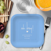 Niedlich Mid Blue Baby Boy Dusche Pappteller