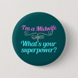 Niedlich Midfrau Superhero Button