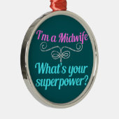 Niedlich Midfrau Superhero Silbernes Ornament (Rechts)