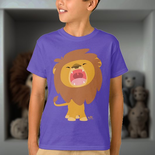 Niedlich Mighty Roaring Lion Cartoon Children T -  T-Shirt