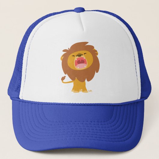Niedlich Mighty Roaring Lion Cartoon Hat Truckerkappe (Vorderseite)