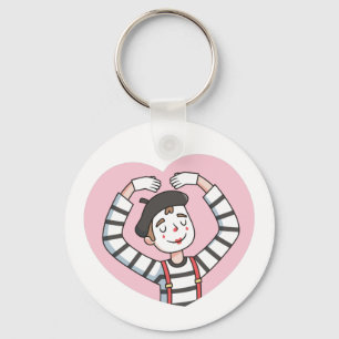 Niedlich Mime Liebe Herz Pose, ich Liebe Sie Schlüsselanhänger