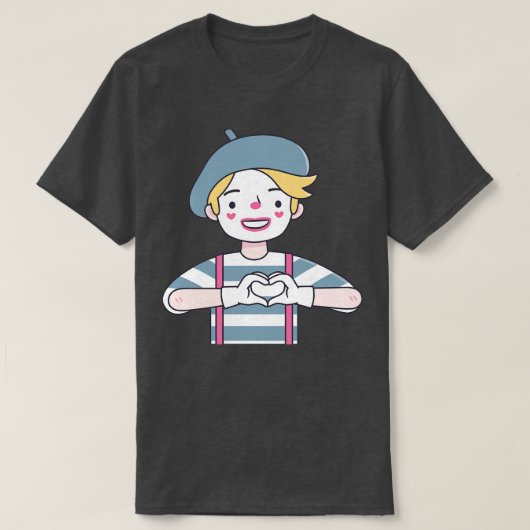 Niedlich Mime sendet Ihnen Liebe T-Shirt (Design vorne)