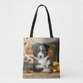 Niedlich Mini Aussie Shepherd Dog Bi-Color-Welpe Tasche (Vorderseite)