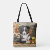 Niedlich Mini Aussie Shepherd Dog Bi-Color-Welpe Tasche (Rückseite)