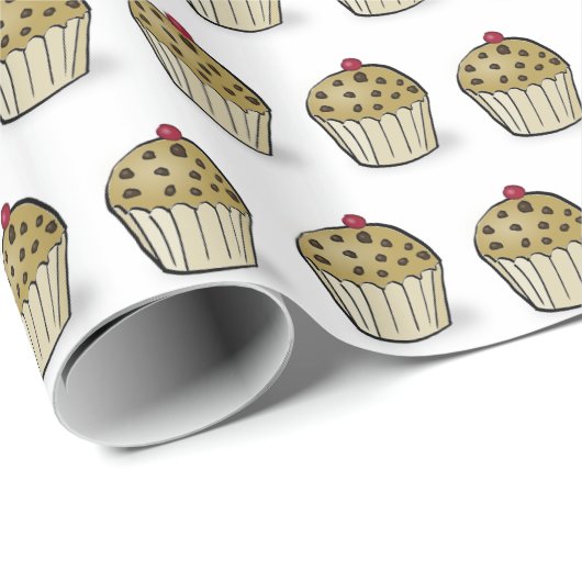 Niedlich Mini Muffins Muster Geschenkpapier (Rolleneckpunkt)