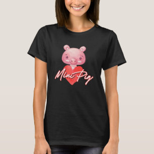 Niedlich Mini Pig Herzminutenhalter Schweinefleisc T-Shirt