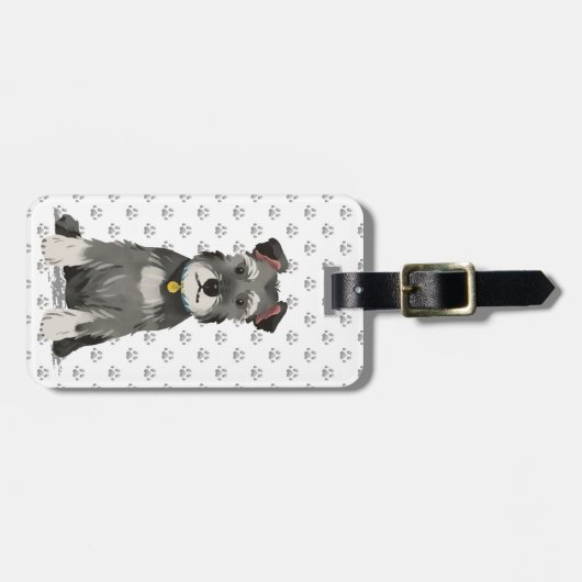 Niedlich Mini Schnauzer Gepäckanhänger (Vorderseite horizontal)