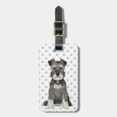 Niedlich Mini Schnauzer Gepäckanhänger (Vorderseite vertikal)