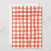 Niedlich Mini Süsse Pie Gingham Fall Baby Dusche Einladung (Rückseite)