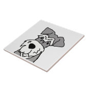 Niedlich Miniatur Schnauzer Hund Cartoon Fliese (Seite)